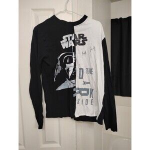 Star Wars Darth Vader Dark Side Black/White Long Sleeve T-Shirt Medium